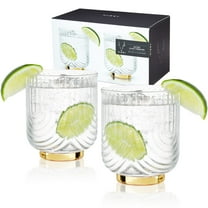 Viski Gatsby Tumblers for Whiskey, Margarita, Party Gifts, 12oz Set of 2