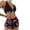 Hot Pink, variant on Tnhcen Women's Leaf Print Bikini Set Two - Piece Swimsuit High Waisted Shorts Spaghetti Strap Adjustable Tie Front Summer Bathing Suit Swimsuits for Women S - XL