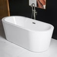 thumbnail image 3 of Woodbridge 67" Freestanding Bathtub Acrylic with Brushed Nickel Overflow and Drain, B-0002, 3 of 17