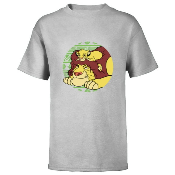 Disney The Lion King 30th Anniversary Mufasa & Simba Retro - Short Sleeve T-Shirt for Kids - Customized-Athletic Heather