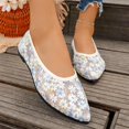 thumbnail image 6 of RoamHome Women's Pointed Toe Ballet Flats Floral Print Mesh Slip-On Comfy Loafers Breathable Lightweight Walking Shoes Daily Casual, 6 of 9