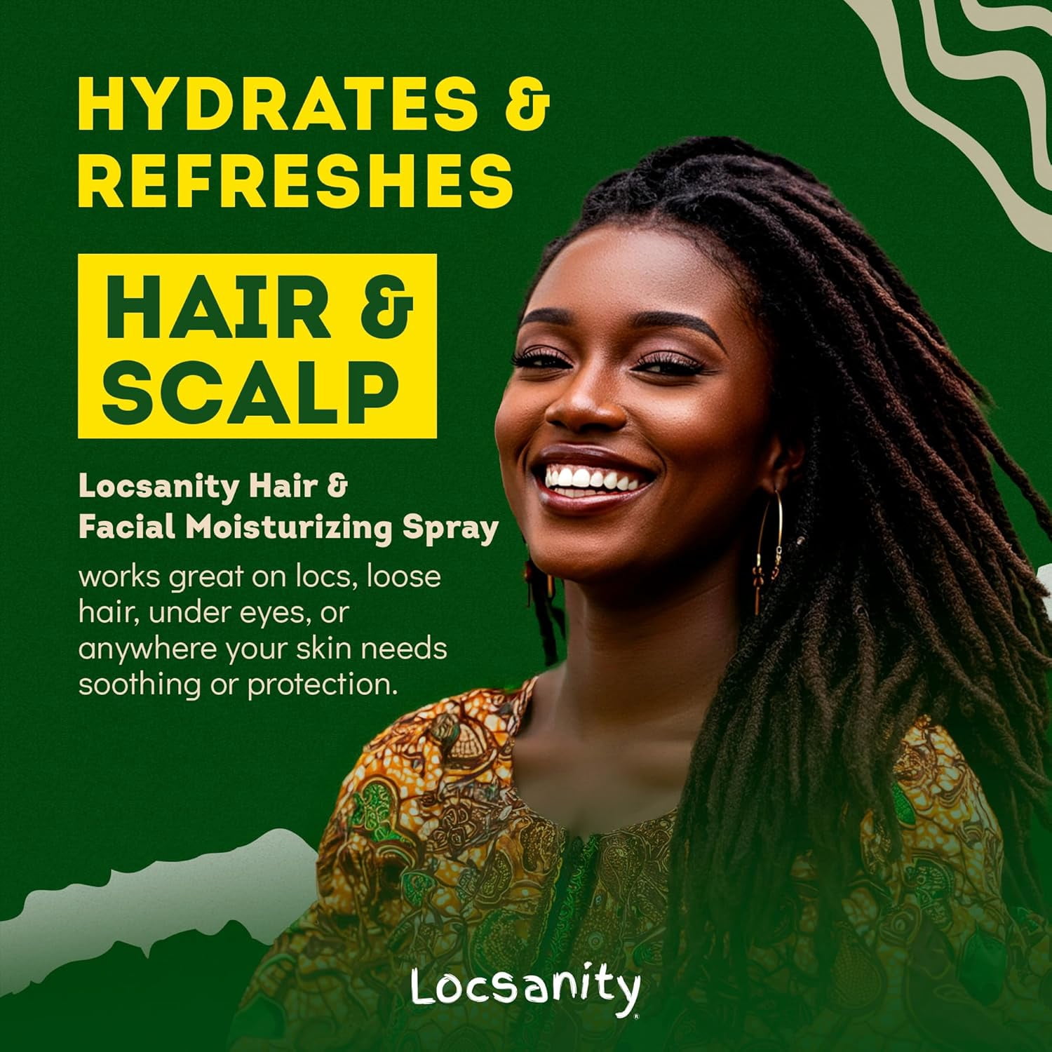 Locsanity Pure Rosewater Hair and Facial Spray – Jumbo Size Hydrating Face Mist to Soothe, Refresh, and Rejuvenate Skin, Reduce Oil and Buildup (32oz)