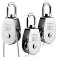 thumbnail image 1 of 3Pcs Steel Slider Rope Pulley for Construction and Indoor Use with Round Sheave, 1 of 9