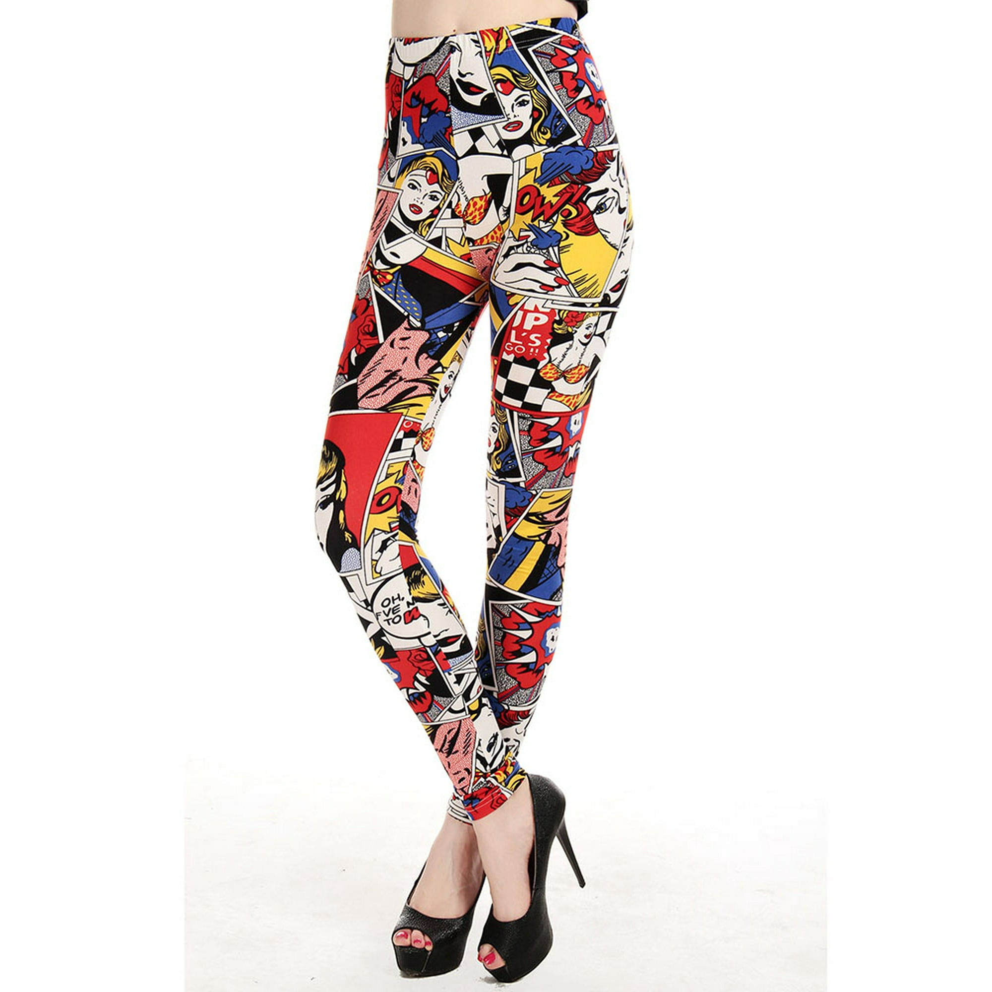 Pantalon Legging Leggings Pied De Poule Leggings Graffiti à Motifs