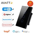 thumbnail image 2 of Interruptor de luz inteligente AVATTO Tuya WiFi/Zigbee, cable neutro/sin cable neutro, interruptor táctil de pared que funciona con Alexa, Google Home Tan Jianjun unisex, 2 of 2