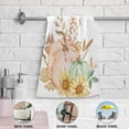thumbnail image 3 of Coolnut Autumn Watercolor Pumpkins Hand Towels 2 PCS, Ultra Soft and Highly Absorbent, Fall Sunflowers Decorative Fingertip Towel for Home, Bathroom, Kitchen, 28.3"x14.4", 3 of 4