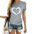 thumbnail image 4 of hcuribad Valentine's Shirts for Women Womens Shirts t Shirts for Women Matching Shirts for Couples Womens Blouse Valentines Day Short Sleeve t Shirt Love Shirts Tops Gifts for Couples Grey M, 4 of 5