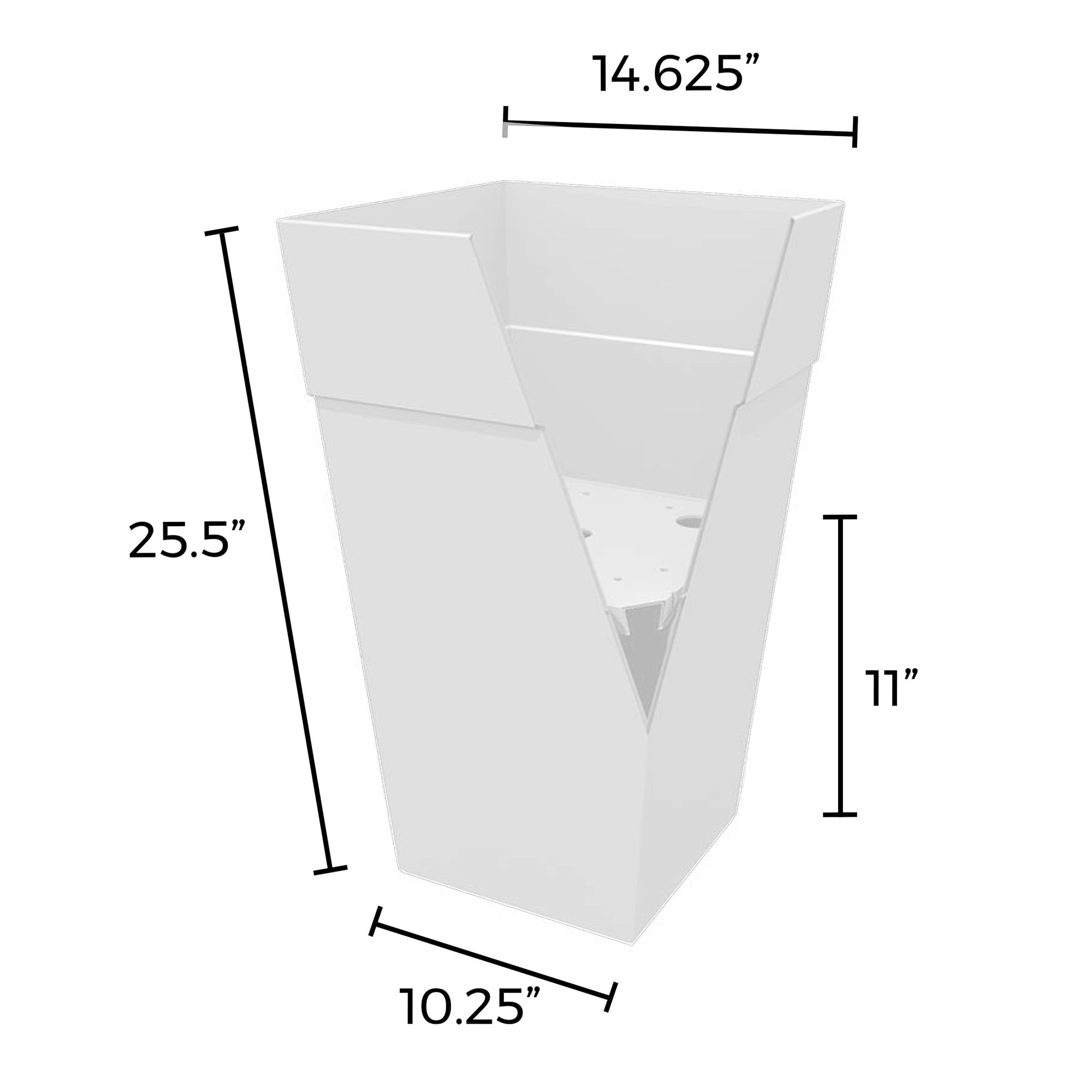 Bloem 25-in Finley Resin Tall Tapered Square Planter - White