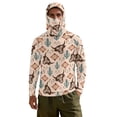 thumbnail image 7 of SEANATIVE Long Sleeve Fishing Hoodie for Men UV Protection Tops Breathable Lightweight Athletic Shirt Outdoor Sport Apparel, 4XL, Highland Cow Skull Cactus Aztec Pattern Beige, 7 of 7