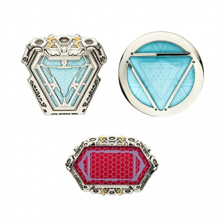 Marvel Studios Iron Man 3-Piece Light-Up Arc Reactor Pin Replica Box Set