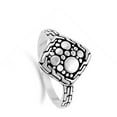 thumbnail image 4 of Oxidized Bead Square Nugget Sun Moon Ring .925 Sterling Silver Band Jewelry Female Male Size 9, 4 of 4