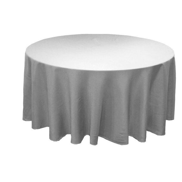 15 Pack 132" Inch round Polyester Tablecloth 24 COLOR Table Cover Wedding Party", (Color: silver ...