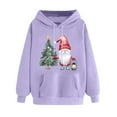 thumbnail image 2 of UPPADA Women's Merry Christmas Hoodies Oversized Long Sleeve Sweatshirts Funny Xmas Print Shirts Holiday Pullover Tops with Pocket Hoodies for Women Pullover Purple,XXL, 2 of 5