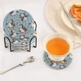 thumbnail image 5 of Haosy Set of 6 Drink Woven Coaster with Holder Heat Resistant Non-Slip Bar Coasters 4 Inches Lovely Penguins, 5 of 7