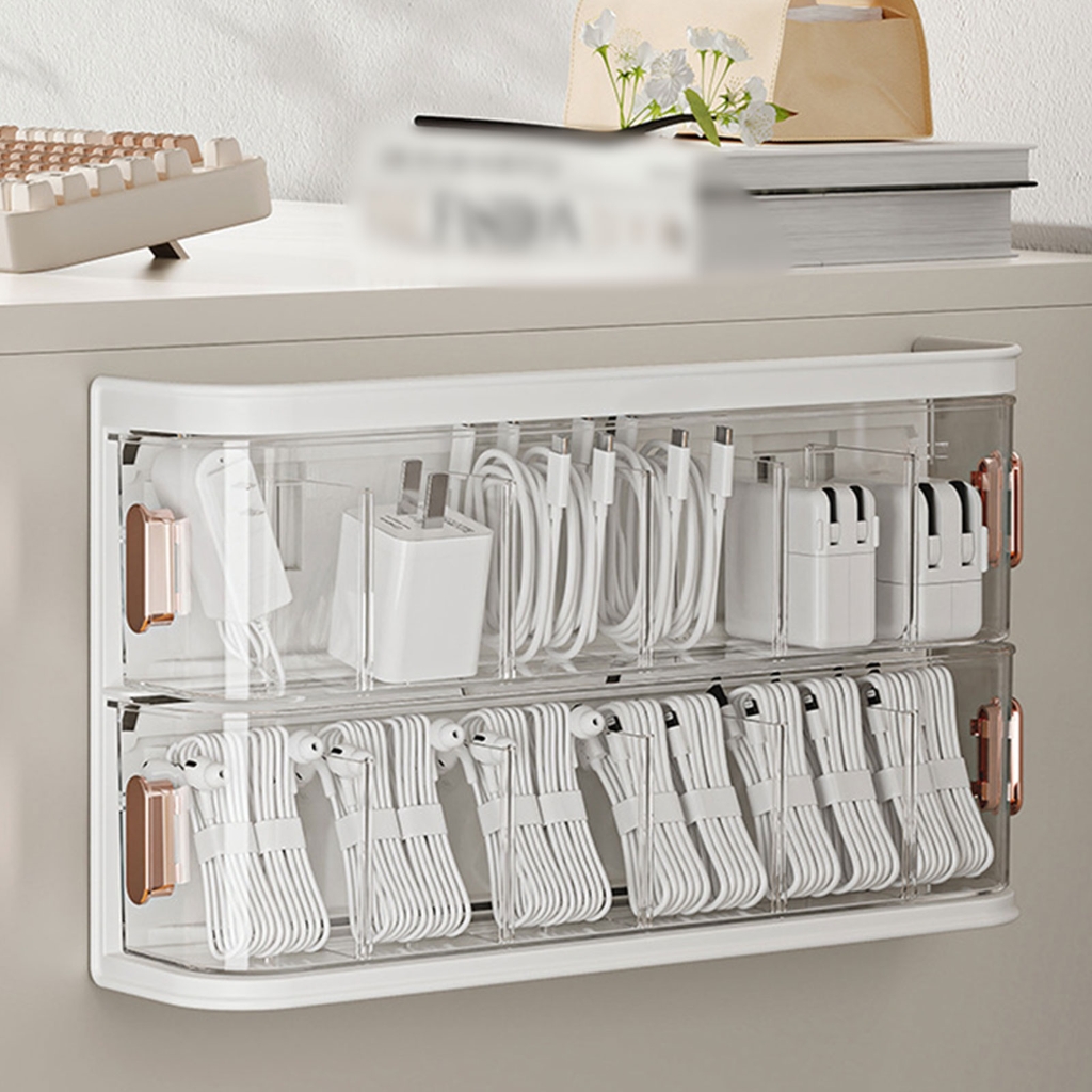 Practical Cable Management Box for Tidying Home and Office Large Capacity Cords Organizers Sturdy Plastic Materials