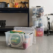 IRIS 60 Qt Plastic Storage Bin with Lid, Stackable Storage Containers, Tote