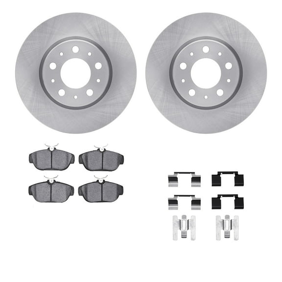 Dynamic Friction Company Front Brake Rotors with 5000 Euro Ceramic Brake Pads includes Hardware 6612-27090