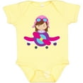 thumbnail image 3 of Inktastic Pilot Girl, Airplane, Plane, Flying, Brown Hair Girls Baby Bodysuit, 3 of 5