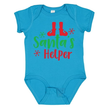 

Inktastic Santa s Helper Elf Shoes Snowflakes Christmas Gift Baby Boy or Baby Girl Bodysuit