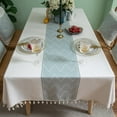 thumbnail image 5 of Enova Home High Quality Tablecloth with Tassels, Thick Rectangle Cotton and Linen Table Cover for Dining Kitchen Decoration  (White, 54" x 78" ), 5 of 5
