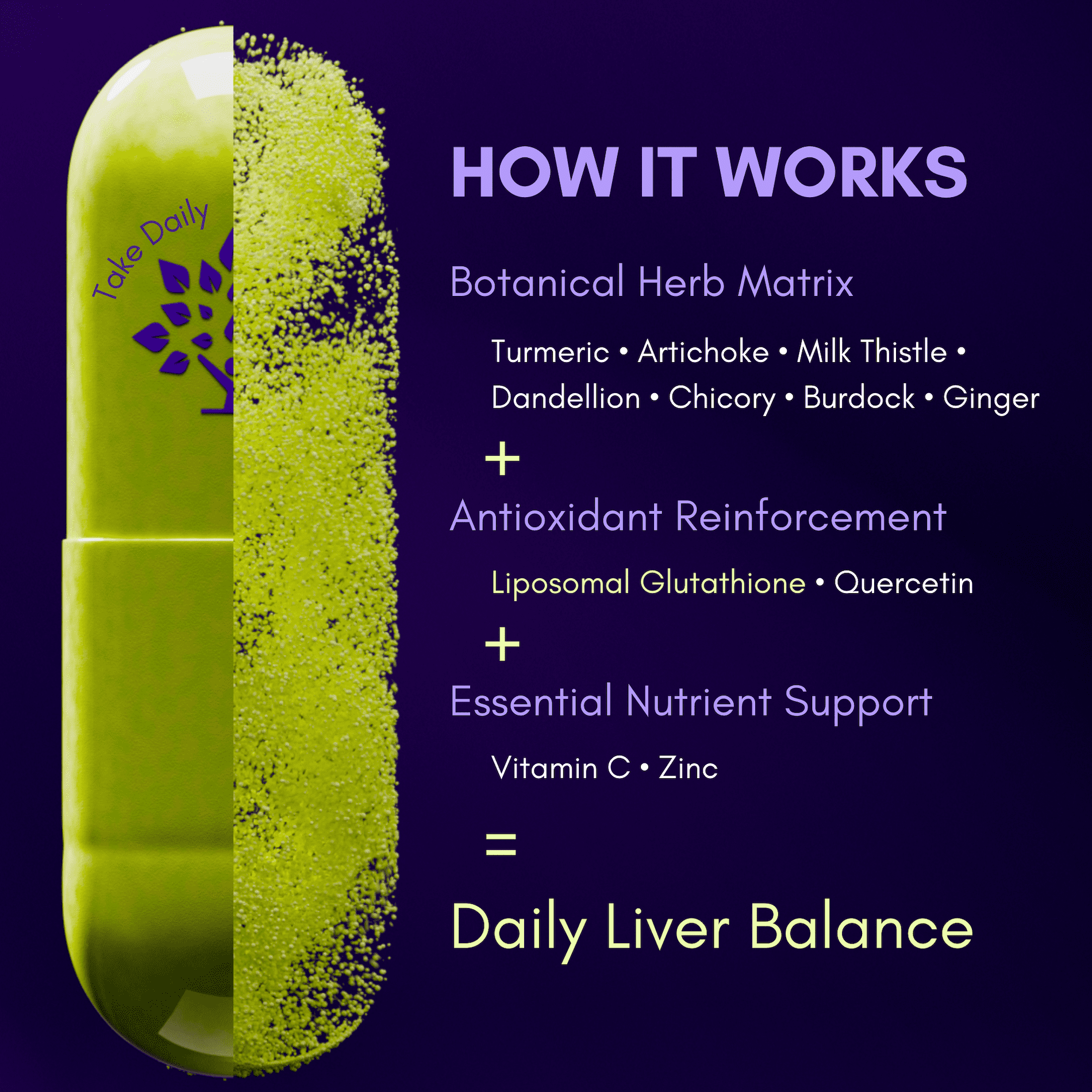 Purple Tree Happy Liver Daily | Liver Support + Milk Thistle & Glutathione | 60 Veggie Pills