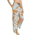 thumbnail image 2 of Naloa Retro Floral Butterfly Print Women’s Ultra-Soft Comfy Pajama Lounge Pants with Pockets & Drawstring, 2 of 8