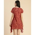 thumbnail image 4 of Moomaya Stylish Printed Georgette Short Sleeve Asymmetric Dress - Cocktail Dress, 4 of 9