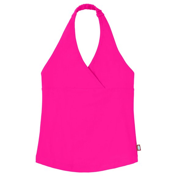 Made in USA Girls UPF 50  Swim Halter Top | Hot Pink