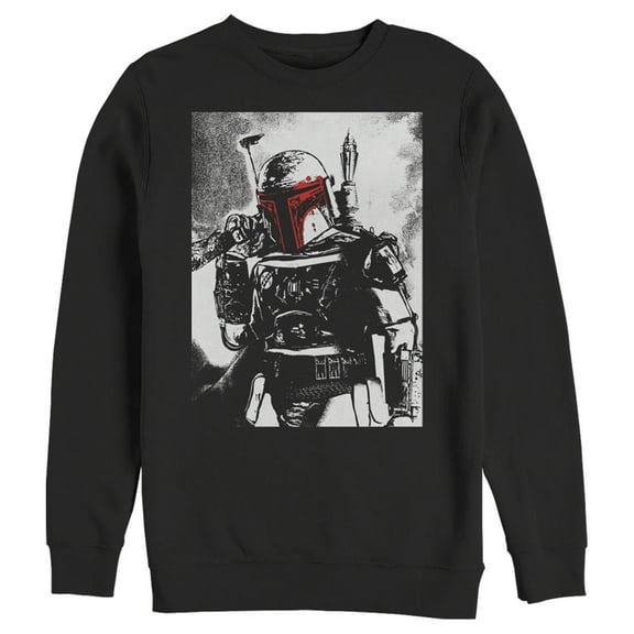 Men's Star Wars Boba Fett pop of red Sweatshirt Black Small