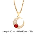 thumbnail image 3 of DPTALR Collier d'Amour Diamant Dames Double la Lune Pendentif Collier Chaîne Clavicule, 3 of 3