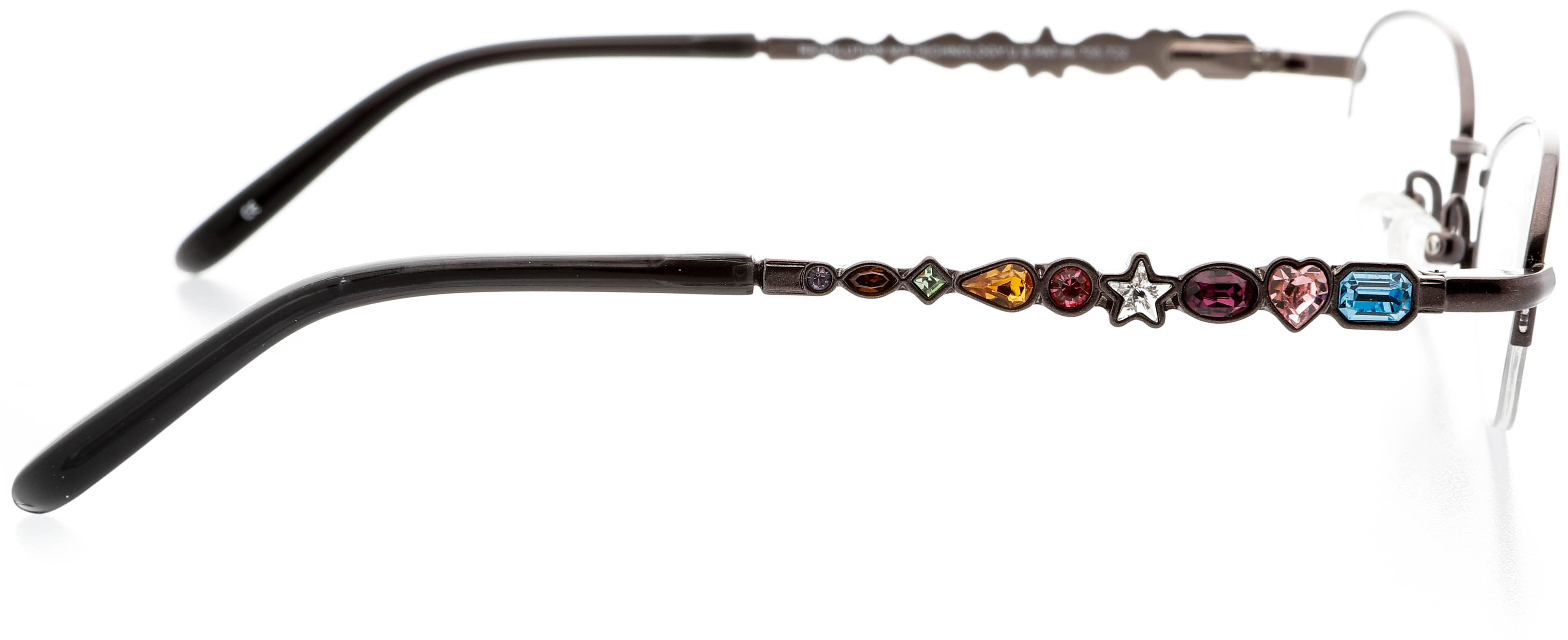 Womens Optical Eyewear - Oval Shape, Metal Half Rim, Copper Gunmetal