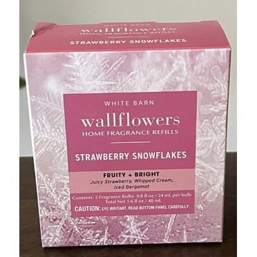 Bath and Body Works Strawberry Snowflakes Wallflowers Home Fragrance Refills, 2 Pack Total Net 1.6 Fl Oz