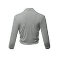 thumbnail image 3 of SSOULM Women's 3/4 Sleeve Open Front Bolero Shrug Cardigan with Plus Size, 3 of 5