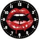 thumbnail image 1 of Reloj de pared de labios rojos de 12 pulgadas, silencioso, moderno y decorativo, para cocina, sala de estar, dormitorio y oficina., 1 of 9