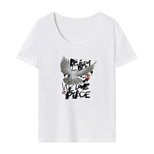 Camiseta para mujer traje de verano cuello redondo camiseta para playa camping viajes mujer XL