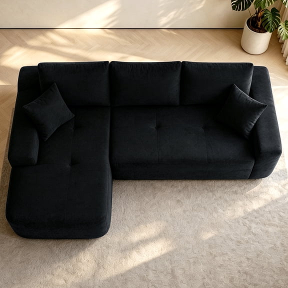 85" Cloud Sectional Couch with L-Shape Chaise,Modern Modular Sofa with Deep Seat, Upholstered Couches for Living Room Bedroom,No Assembly Required,