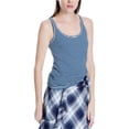 thumbnail image 1 of Max Studio London Womens Striped Cotton Tank Top, Blue, Medium, 1 of 3