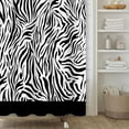 thumbnail image 3 of Black White Stripes Waterproof Shower Curtain, Zebras Print Shower Curtain Set for Bathroom,Modern Fashion Fabric Bath Curtain with Hooks 72"W x 96"L (Pack of 1), 3 of 6