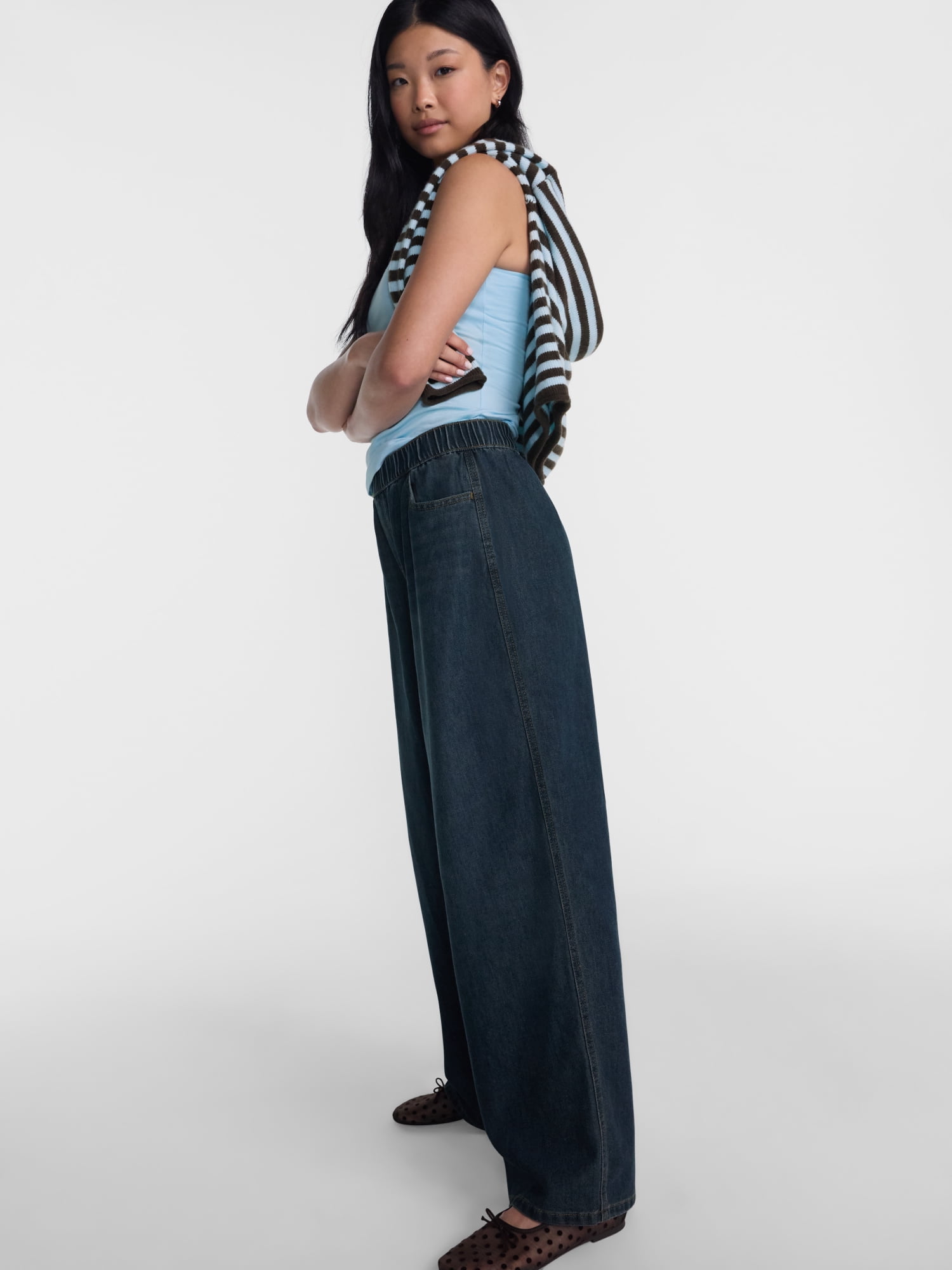 No Boundaries Baggy Pull On Pants, 31.5'' Inseam, Women's XXS-XXL