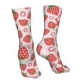 thumbnail image 7 of Fuzoiu Strawberry Flower Print Crew Socks,Casual Athletic Gym LightWeight Thin Socks,Casual Crew Socks for Men Woman,Calf Length Crew Socks, 7 of 7