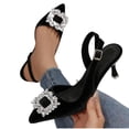 thumbnail image 3 of Xucatan Women's Slingback High-heeled Shoes Heels, Pointed Toe Pumps with Buckle Strap, High Heel Dressy Office Shoes, Versatile Closed Toe Sandals for Spring Summer Gift, 3 of 7
