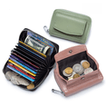 thumbnail image 2 of Monedero de piel RFID para mujer, estilo japonés, minitarjetero con ranuras para varias tarjetas, monedero con cremallera, gran capacidad, 2 of 6