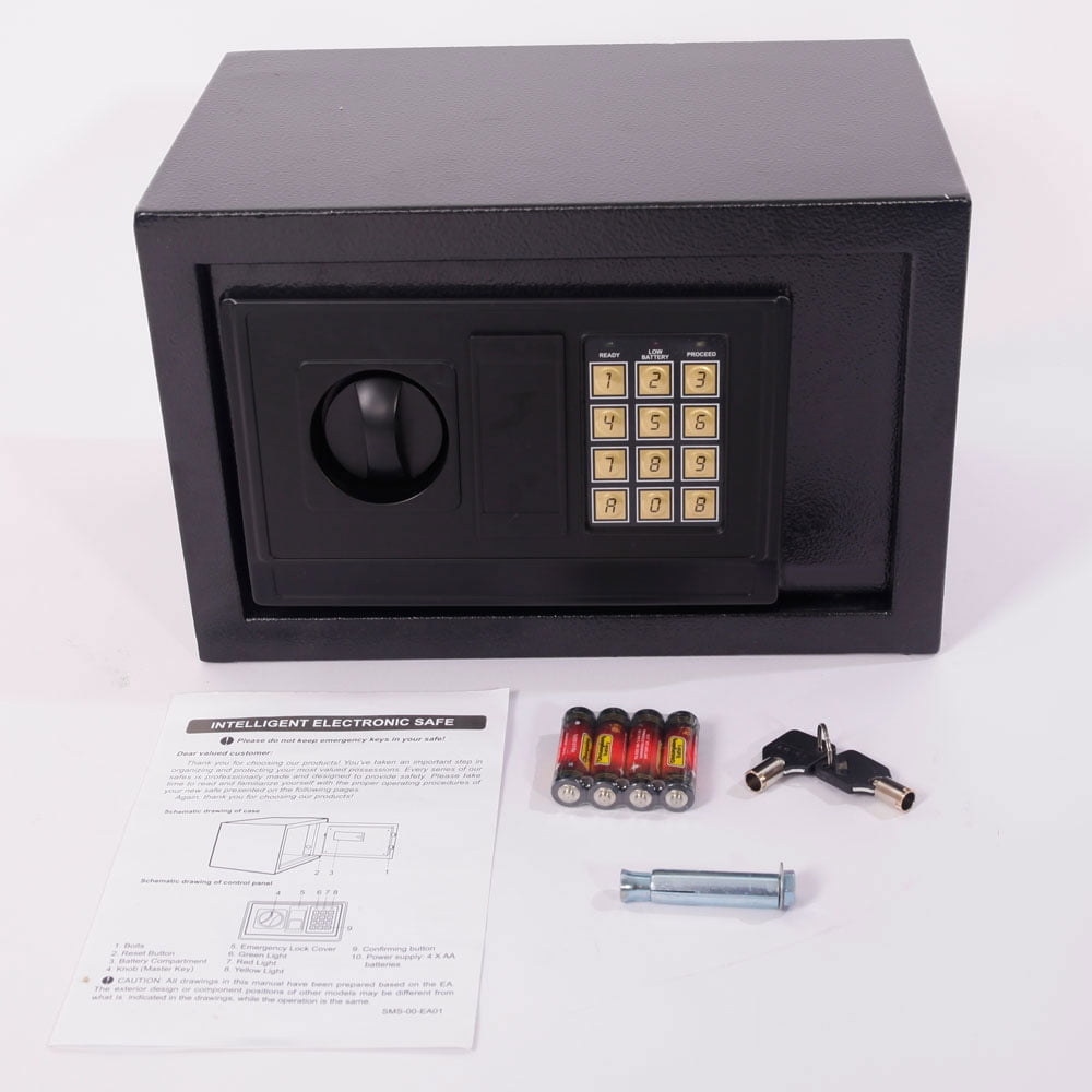 Digital Home Jewelry Cash Security Safe Box Waterproof Electronic Steel Black|# 