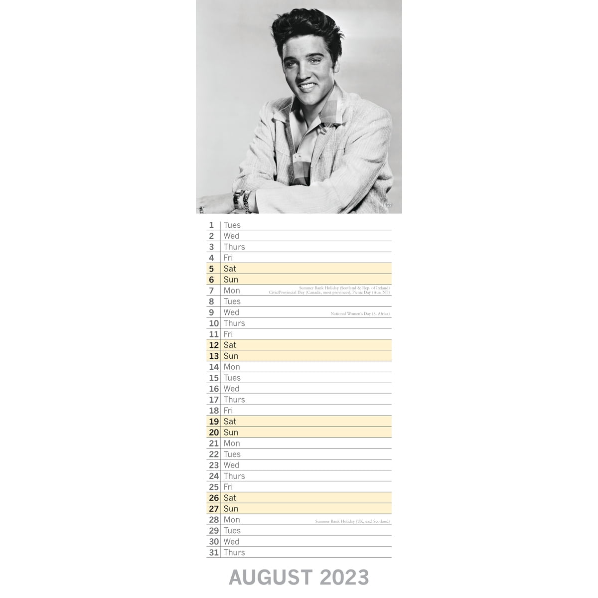 2023 Slimline Wall Calendar, Elvis Presley, 12-Month Music Icons (5.7 x  16.5 In) - Walmart.com