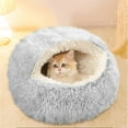 thumbnail image 5 of Uutvmp Cat Bed Round Plush Fluffy Hooded Cat Bed Cave, Cozy for Indoor Cats or Small Dog Beds, Soothing Pet Beds Doughnut Calm Anti-nxiety Dog Bed, Waterproof Bottom Washable, 5 of 6