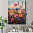 thumbnail image 4 of Qisvanset 12x16 Inch 2D Flat Framed Canvas Art, Vintage Wildflower Field Oil Painting Rustic Retro Landscape Living Room Wall Art, 4 of 5
