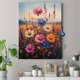 thumbnail image 4 of Qisvanset 12x16 Inch 2D Flat Framed Canvas Art, Vintage Wildflower Field Oil Painting Rustic Retro Landscape Living Room Wall Art, 4 of 5