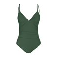 thumbnail image 4 of WAYUTE Womens One Piece Swimsuits Solid Color Bikini Swimsuit with Adjustable Straps and Open Back Design Stylish Beach Swimwear for Summer, 4 of 5