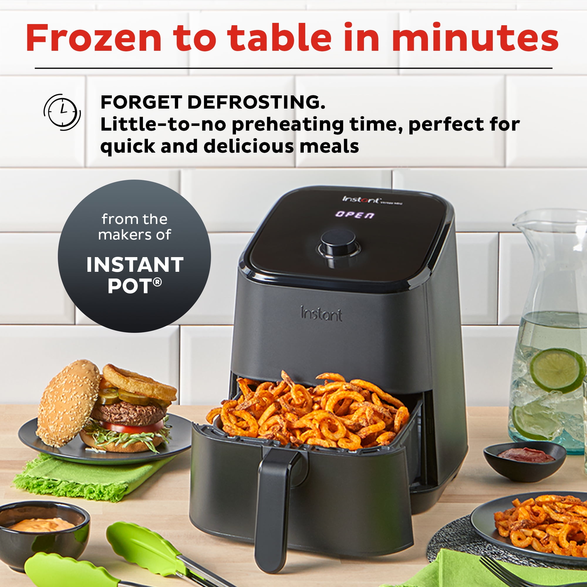  Instant Pot Vortex 4 Quart Air Fryer Oven,4-in-1 Functions,From  the Makers of Instant Pot,Customizable Smart Cooking Programs,Nonstick and  Dishwasher-Safe Basket,App With Over 100 Recipes : Home & Kitchen
