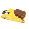 thumbnail image 2 of For Iphone 14 Pro Max Silicone Wallet Phone Case With Lanyard(Yellow Bear),iPhone 16 Pro Max, 2 of 5